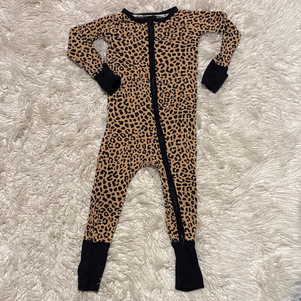 Little sleepies footie leopard pajamas